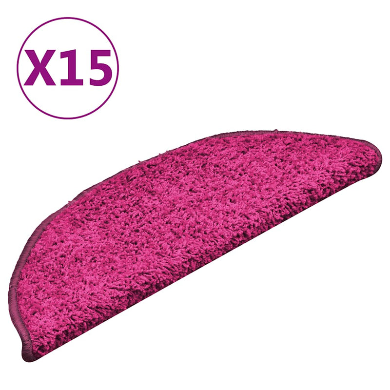 Load image into Gallery viewer, Vidaxl trapmatten 15 st 56x17x3 cm roze halfrond
