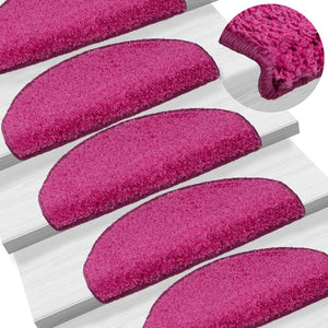 Vidaxl trapmatten 15 st 65x21x4 cm roze halfrond groot