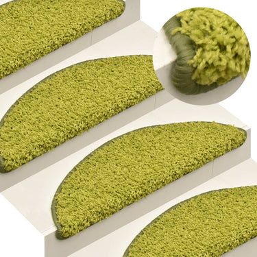 Vidaxl trapmatten 15 st 65x21x4 cm groen halfrond groot