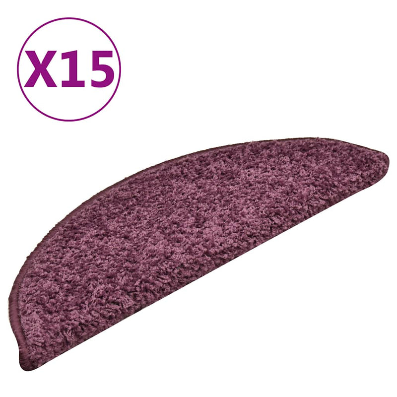 Load image into Gallery viewer, Vidaxl trapmatten 15 st 56x17x3 cm donkerpaars halfrond
