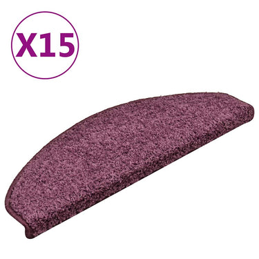 Vidaxl trapmatten 15 st 65x21x4 cm donkerpaars halfrond groot