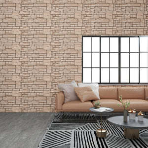 VidaXL 11 st Wandpanelen 3D beige baksteen EPS