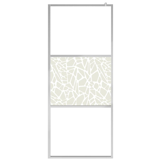 Vidaxl inloopdouchewand met stenenmotief 80x195 cm esg-glas