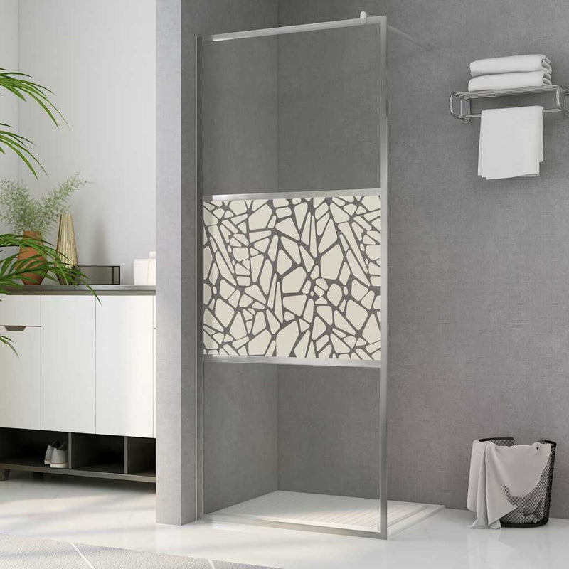 Load image into Gallery viewer, Vidaxl inloopdouchewand met stenenmotief 80x195 cm esg-glas
