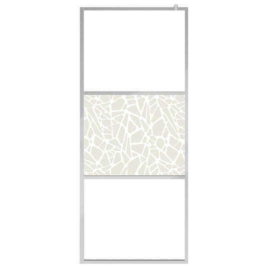 VidaXL Inloopdouchewand met stenenmotief 140x195 cm ESG-glas