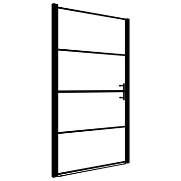 Vidaxl douchedeur mat 100x178 cm gehard glas zwart