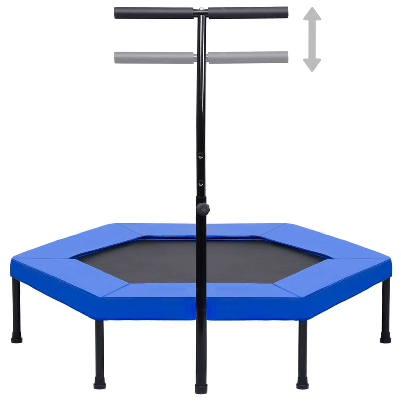 Load image into Gallery viewer, VidaXL Fitnesstrampoline met handgreep veiligheidsmat zeshoekig 122 cm
