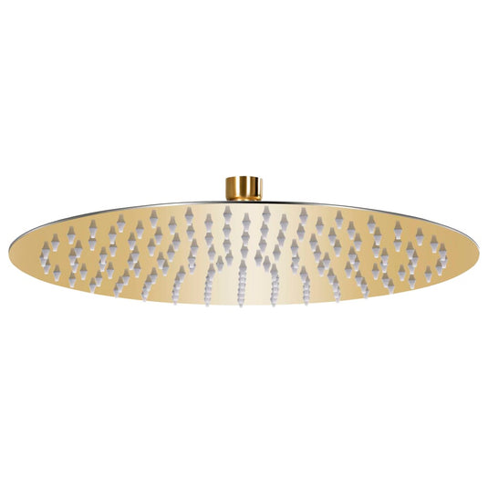 Vidaxl regendouchekop rond 30 cm roestvrij staal goudkleurig