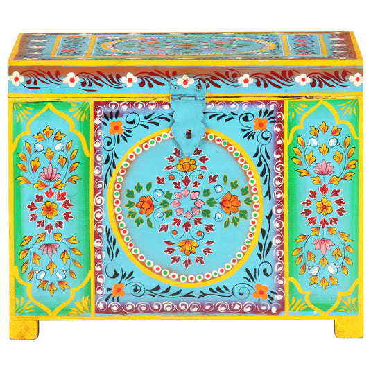 Vidaxl opbergbox handgeschilderd 50x40x40 cm massief mangohout