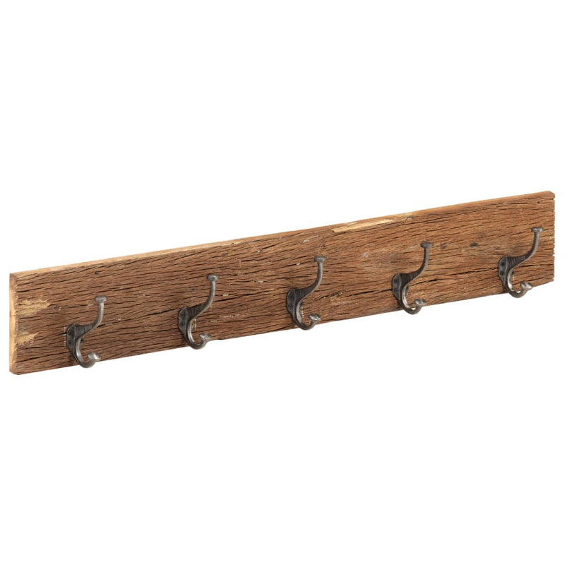 Load image into Gallery viewer, Vidaxl wandkapstok met 5 haken 100x2,5x15 cm massief gerecycled hout
