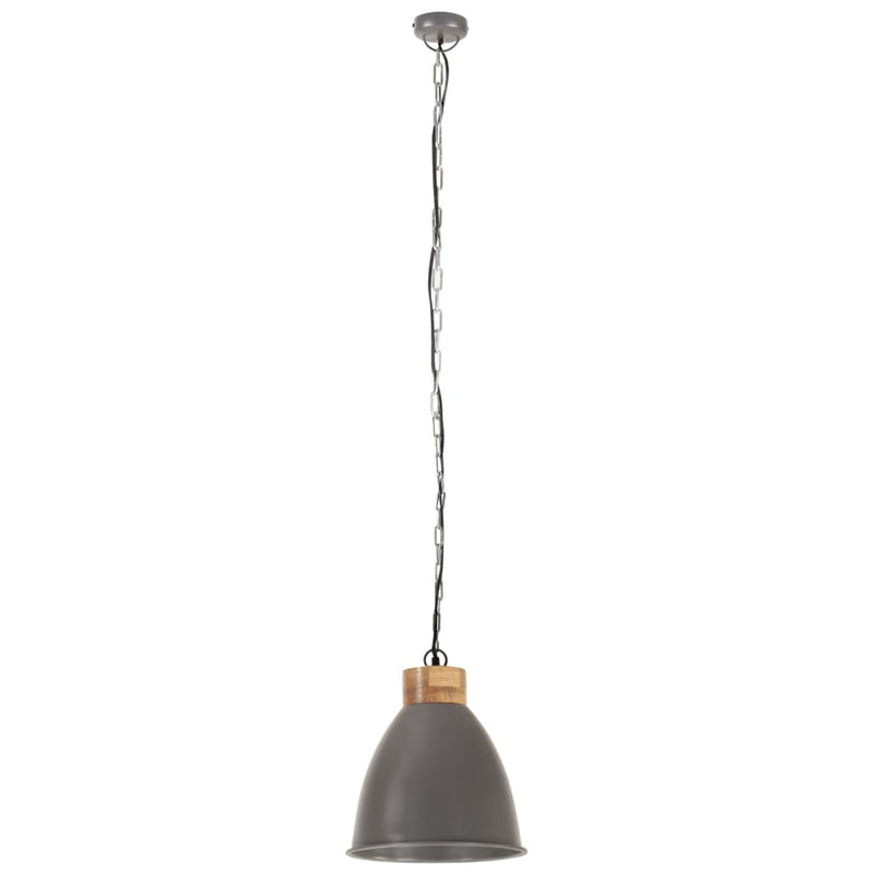 Load image into Gallery viewer, Vidaxl hanglamp industrieel e27 35 cm ijzer en massief hout grijs
