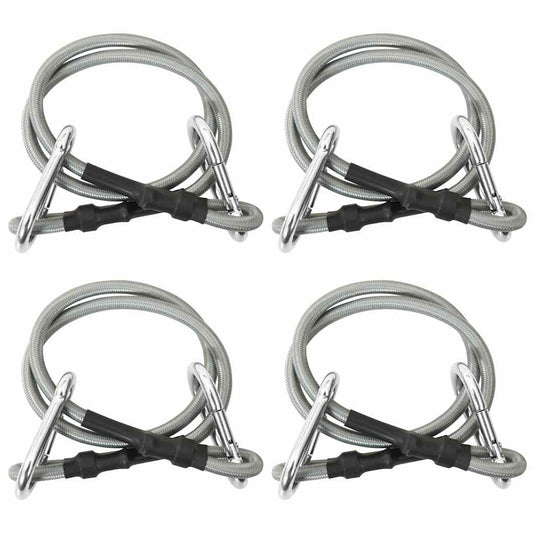Vidaxl touwen met karabijnhaak 4 st rubber