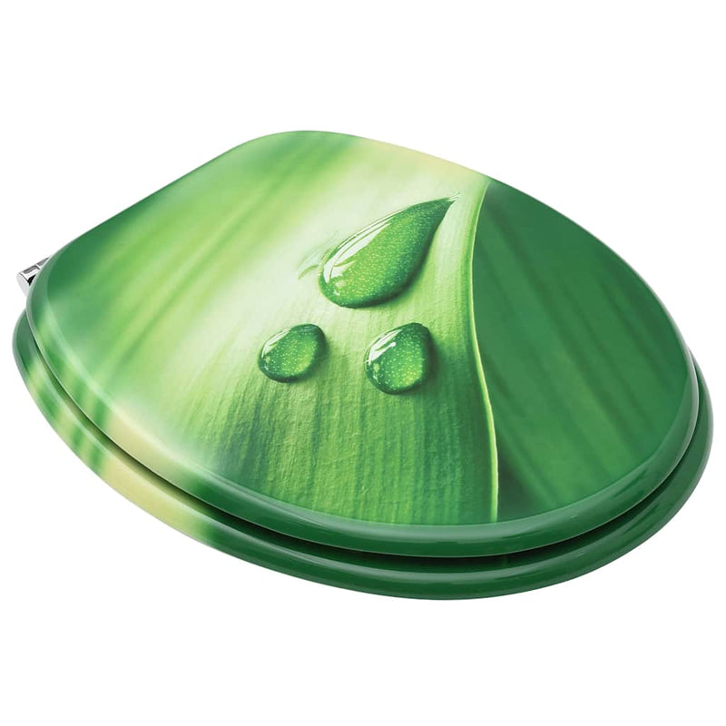 Load image into Gallery viewer, Vidaxl toiletbrillen met deksel 2 st waterdruppel mdf groen

