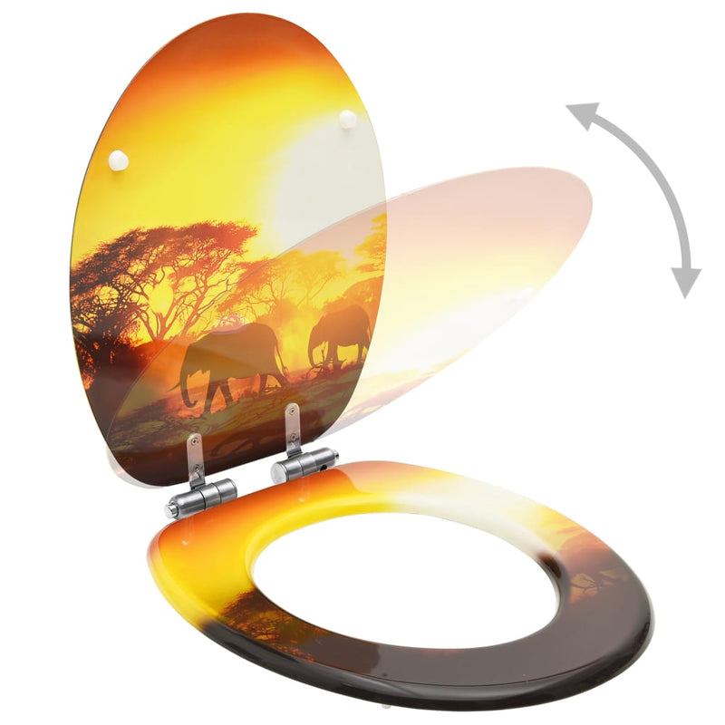 Load image into Gallery viewer, VidaXL Toiletbrillen met soft-close deksel 2 st savanne MDF

