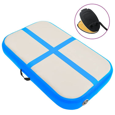 Vidaxl gymnastiekmat met pomp opblaasbaar 60x100x10 cm pvc blauw