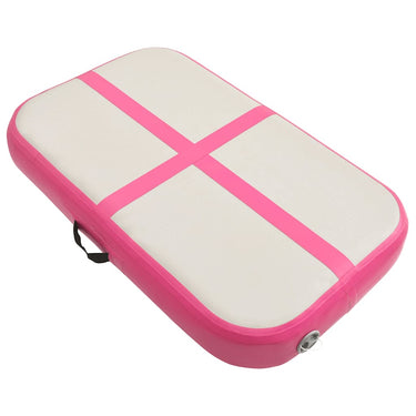 Vidaxl gymnastiekmat met pomp opblaasbaar 60x100x15 cm pvc roze