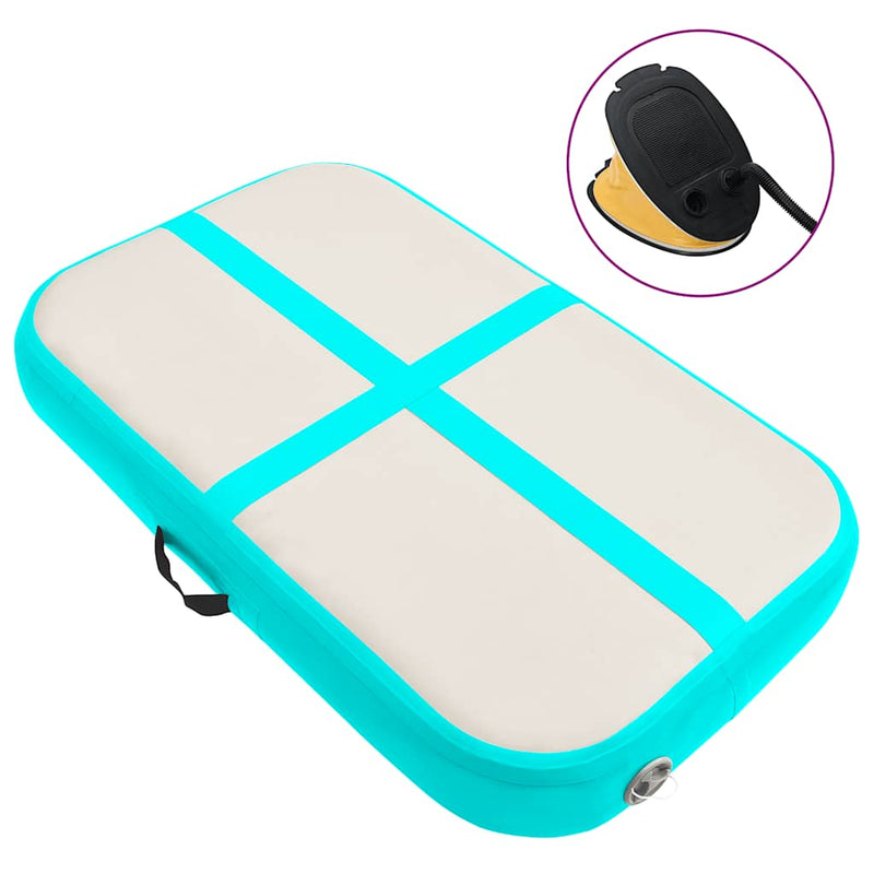 Load image into Gallery viewer, Vidaxl gymnastiekmat met pomp opblaasbaar 60x100x15 cm pvc groen
