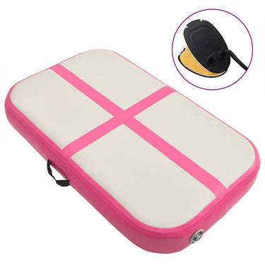Vidaxl gymnastiekmat met pomp opblaasbaar 60x100x20 cm pvc roze