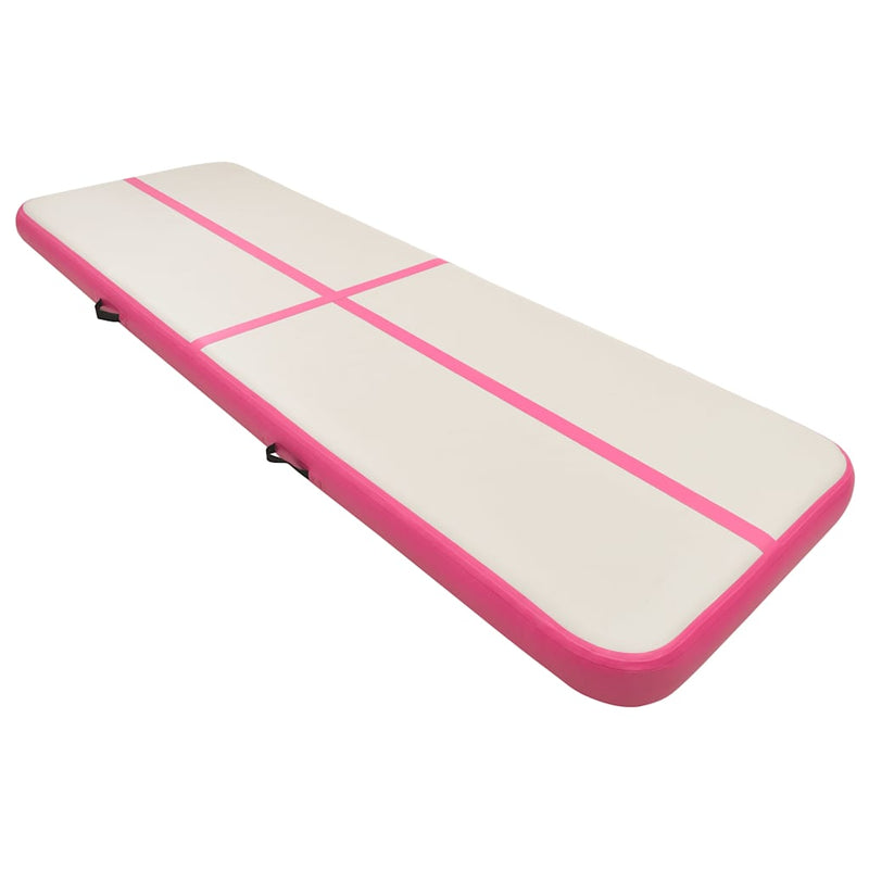 Load image into Gallery viewer, Vidaxl gymnastiekmat met pomp opblaasbaar 500x100x15 cm pvc roze
