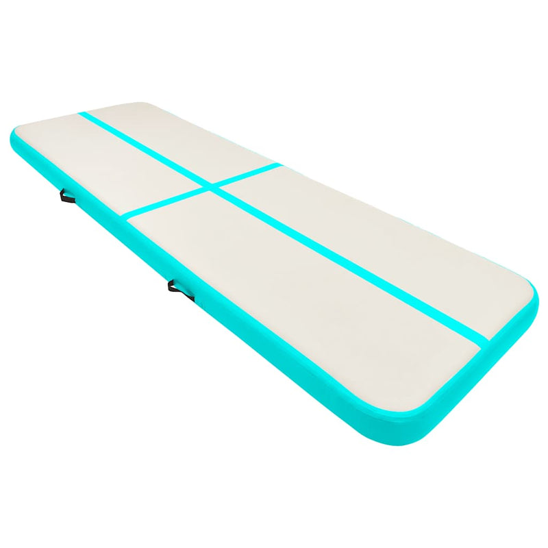 Load image into Gallery viewer, Vidaxl gymnastiekmat met pomp opblaasbaar 500x100x15 cm pvc groen
