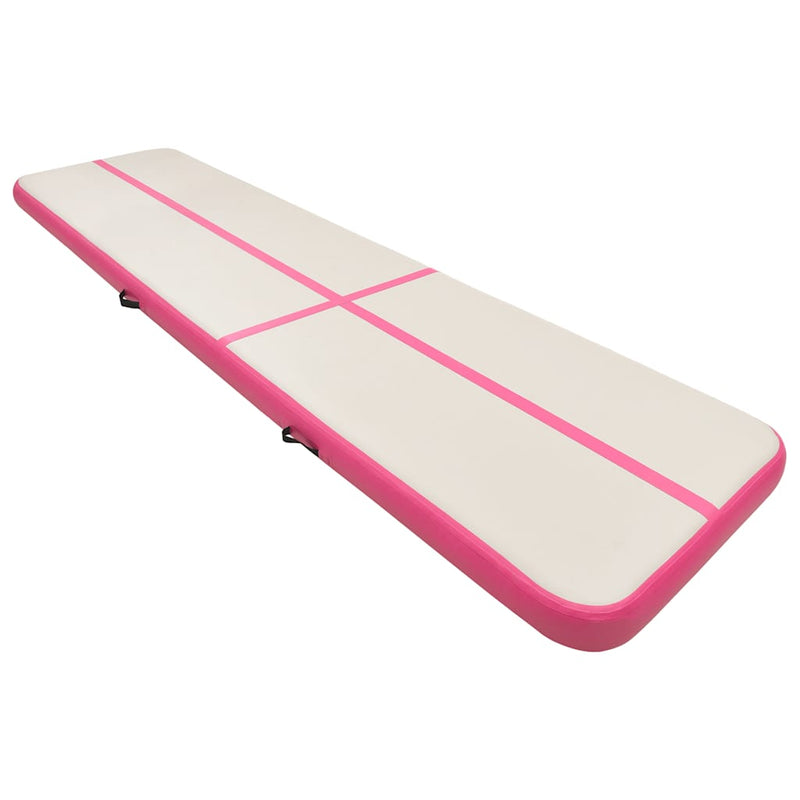 Load image into Gallery viewer, Vidaxl gymnastiekmat met pomp opblaasbaar 700x100x15 cm pvc roze

