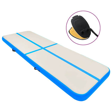 Vidaxl gymnastiekmat met pomp opblaasbaar 700x100x15 cm pvc blauw