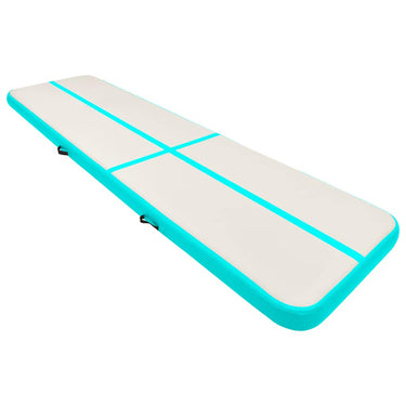 Vidaxl gymnastiekmat met pomp opblaasbaar 800x100x15 cm pvc groen