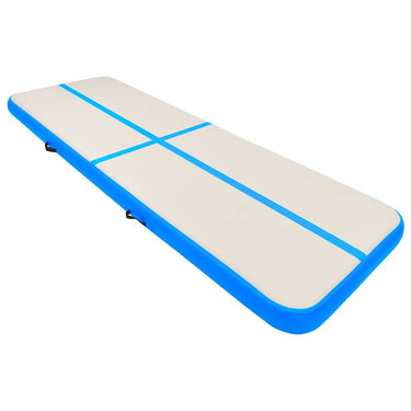 Vidaxl gymnastiekmat met pomp opblaasbaar 500x100x20 cm pvc blauw