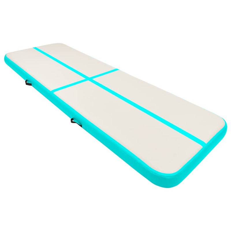 Load image into Gallery viewer, Vidaxl gymnastiekmat met pomp opblaasbaar 500x100x20 cm pvc groen
