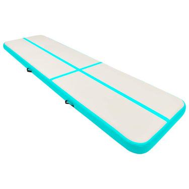 Vidaxl gymnastiekmat met pomp opblaasbaar 700x100x20 cm pvc groen