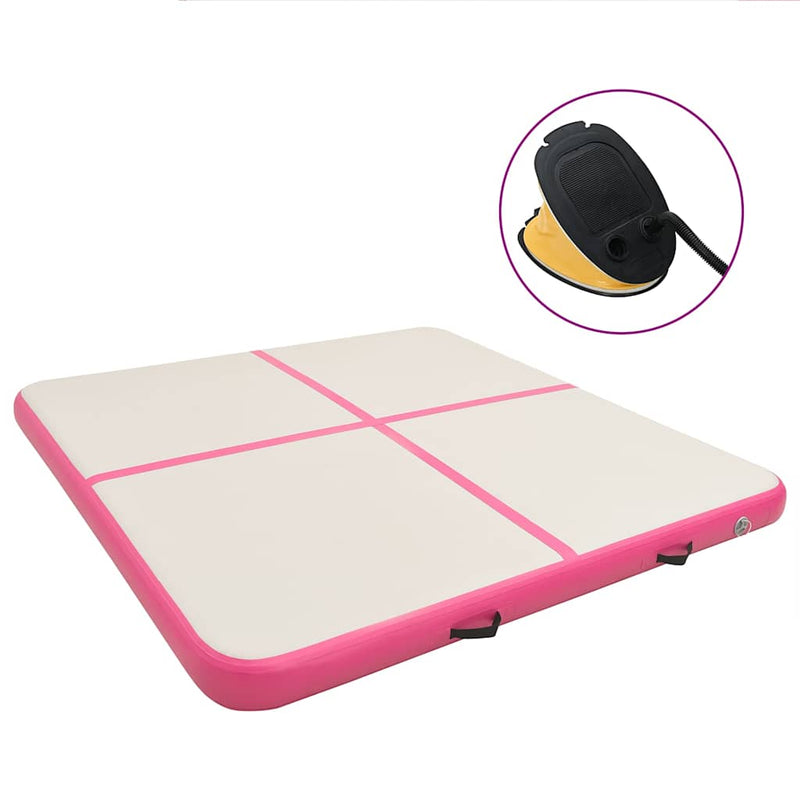 Load image into Gallery viewer, Vidaxl gymnastiekmat met pomp opblaasbaar 200x200x10 cm pvc roze
