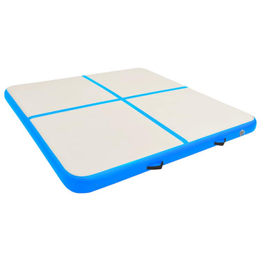 Vidaxl gymnastiekmat met pomp opblaasbaar 200x200x20 cm pvc blauw