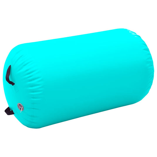 Vidaxl gymnastiekrol met pomp opblaasbaar 100x60 cm pvc groen