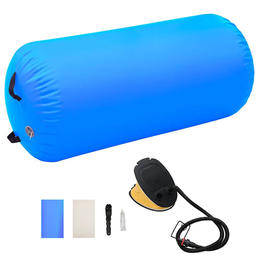 Vidaxl gymnastiekrol met pomp opblaasbaar 120x75 cm pvc blauw