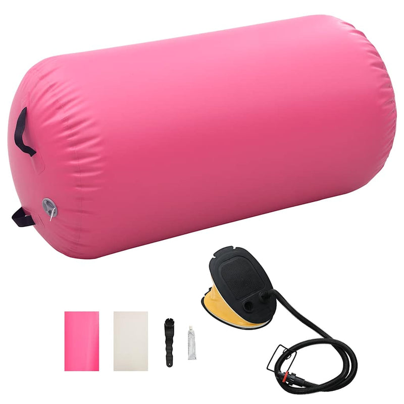 Load image into Gallery viewer, Vidaxl gymnastiekrol met pomp opblaasbaar 120x90 cm pvc roze

