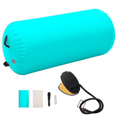 Vidaxl gymnastiekrol met pomp opblaasbaar 120x90 cm pvc groen
