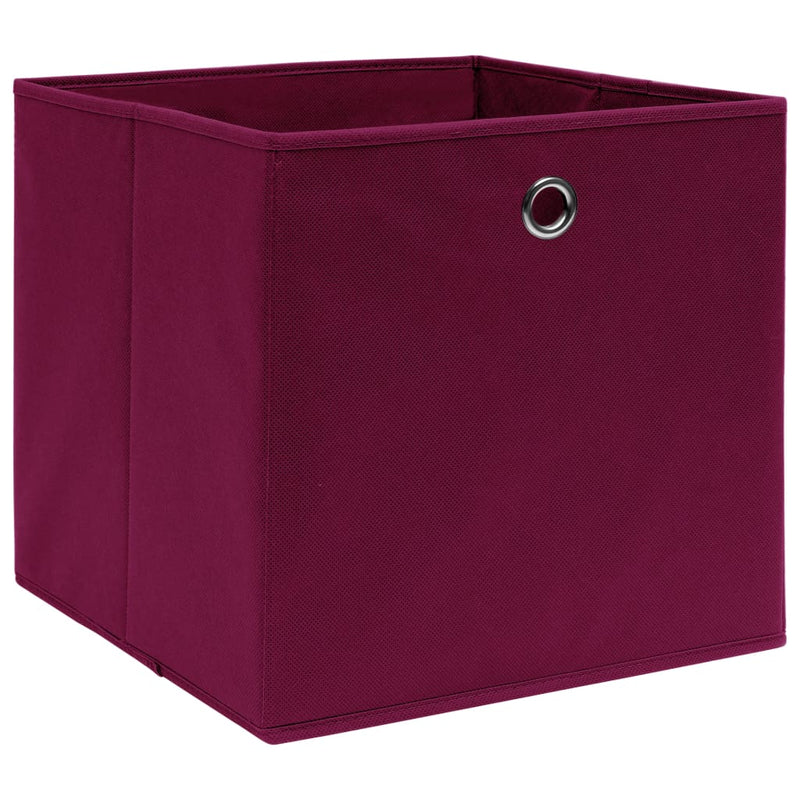 Load image into Gallery viewer, Vidaxl opbergboxen 4 st 28x28x28 cm nonwoven stof donkerrood
