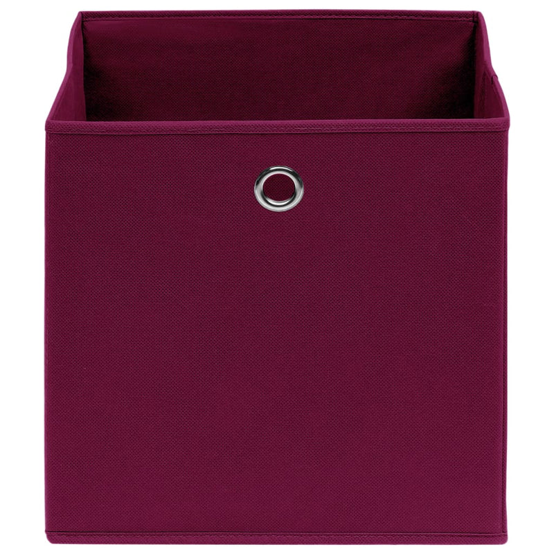 Load image into Gallery viewer, Vidaxl opbergboxen 4 st 28x28x28 cm nonwoven stof donkerrood
