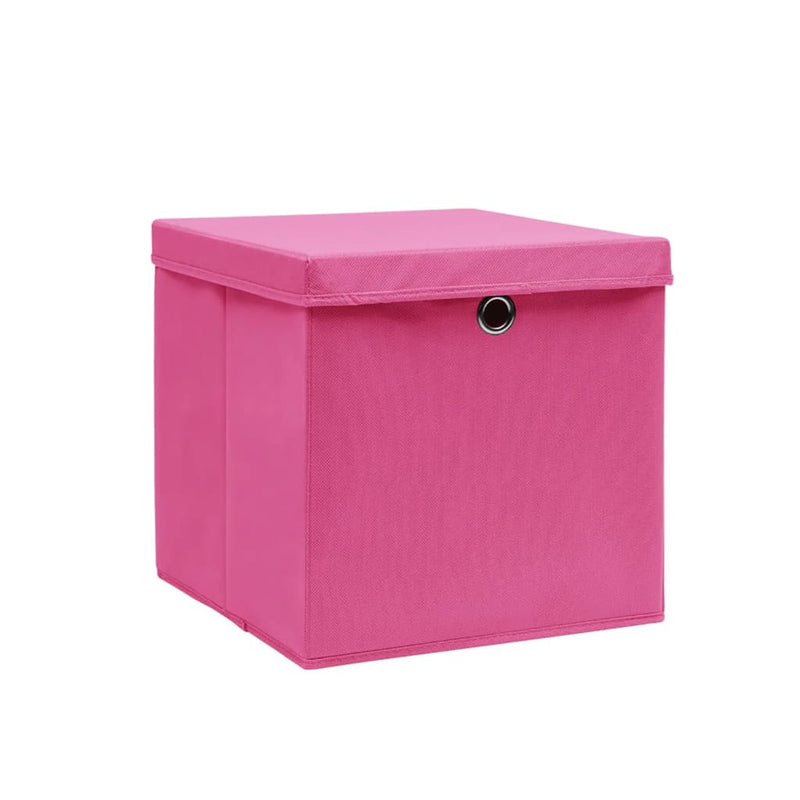 Load image into Gallery viewer, Vidaxl opbergboxen met deksel 10 st 28x28x28 cm roze
