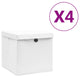 Vidaxl opbergboxen met deksel 4 st 28x28x28 cm wit