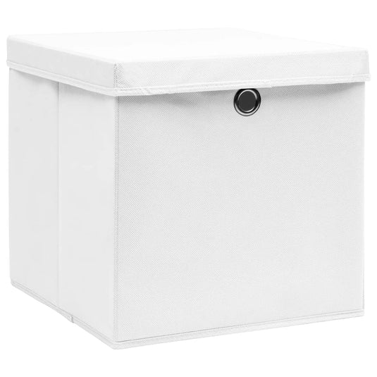 Vidaxl opbergboxen met deksel 4 st 28x28x28 cm wit