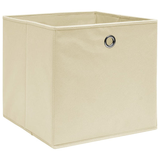 Vidaxl opbergboxen 4 st 28x28x28 cm nonwoven stof crèmekleurig