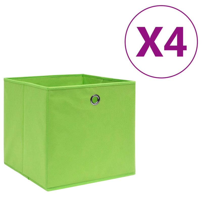 Load image into Gallery viewer, Vidaxl opbergboxen 4 st 28x28x28 cm nonwoven stof groen
