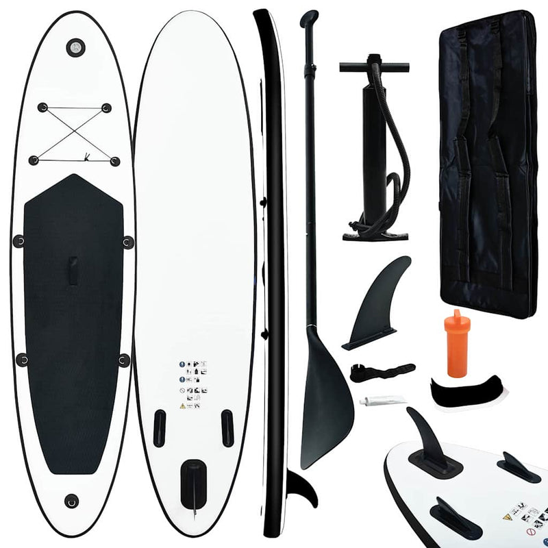 Load image into Gallery viewer, Vidaxl stand-up paddleboard opblaasbaar zwart en wit
