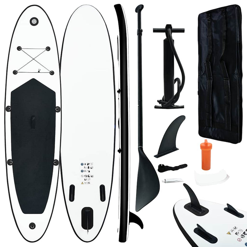 Load image into Gallery viewer, Vidaxl stand up paddleboardset opblaasbaar zwart en wit
