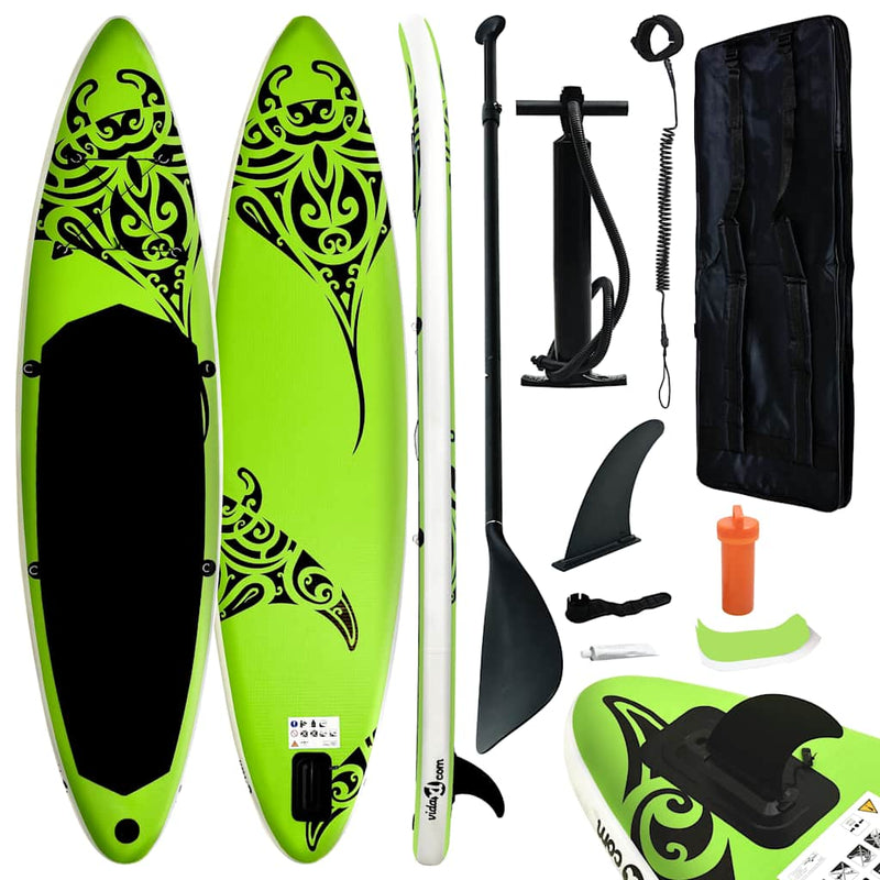 Load image into Gallery viewer, Vidaxl stand up paddleboardset opblaasbaar 366x76x15 cm groen
