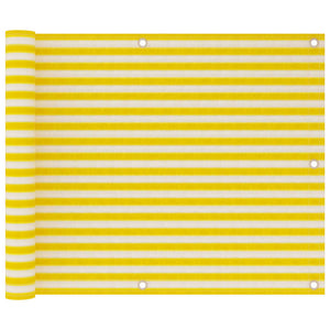 VidaXL Balkonscherm 75x300 cm HDPE geel en wit
