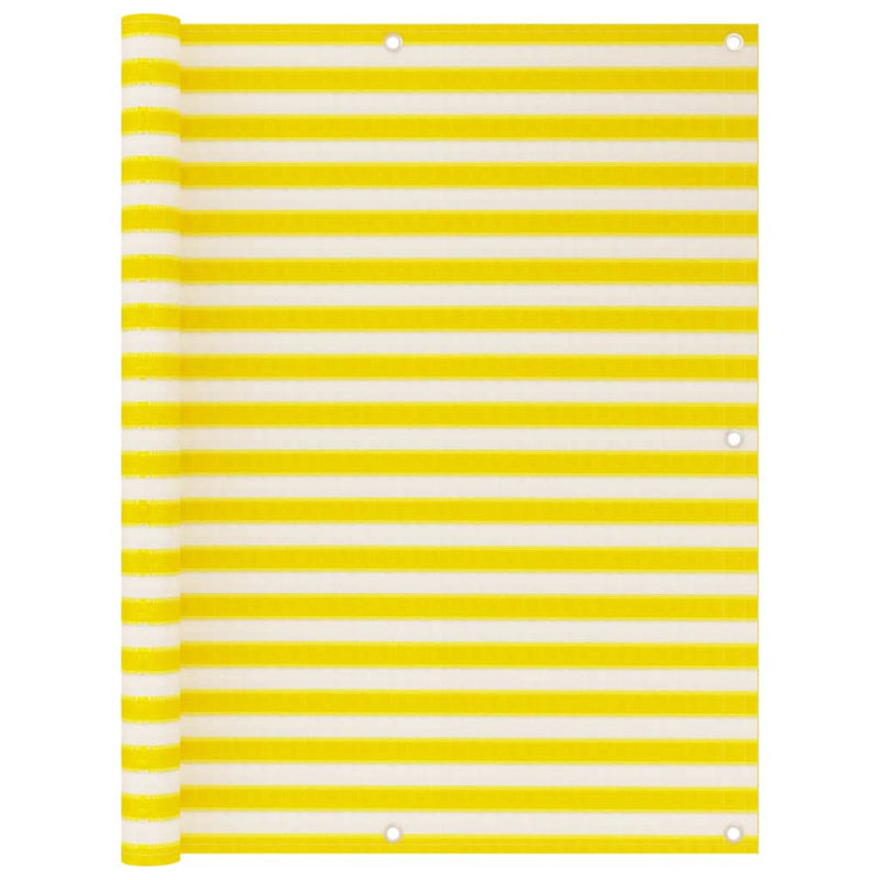 Load image into Gallery viewer, Vidaxl balkonscherm 120x600 cm hdpe geel en wit
