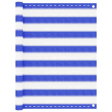 Vidaxl balkonscherm 90x400 cm hdpe blauw en wit