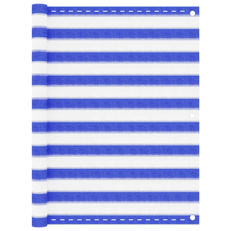Load image into Gallery viewer, Vidaxl balkonscherm 120x300 cm hdpe blauw en wit
